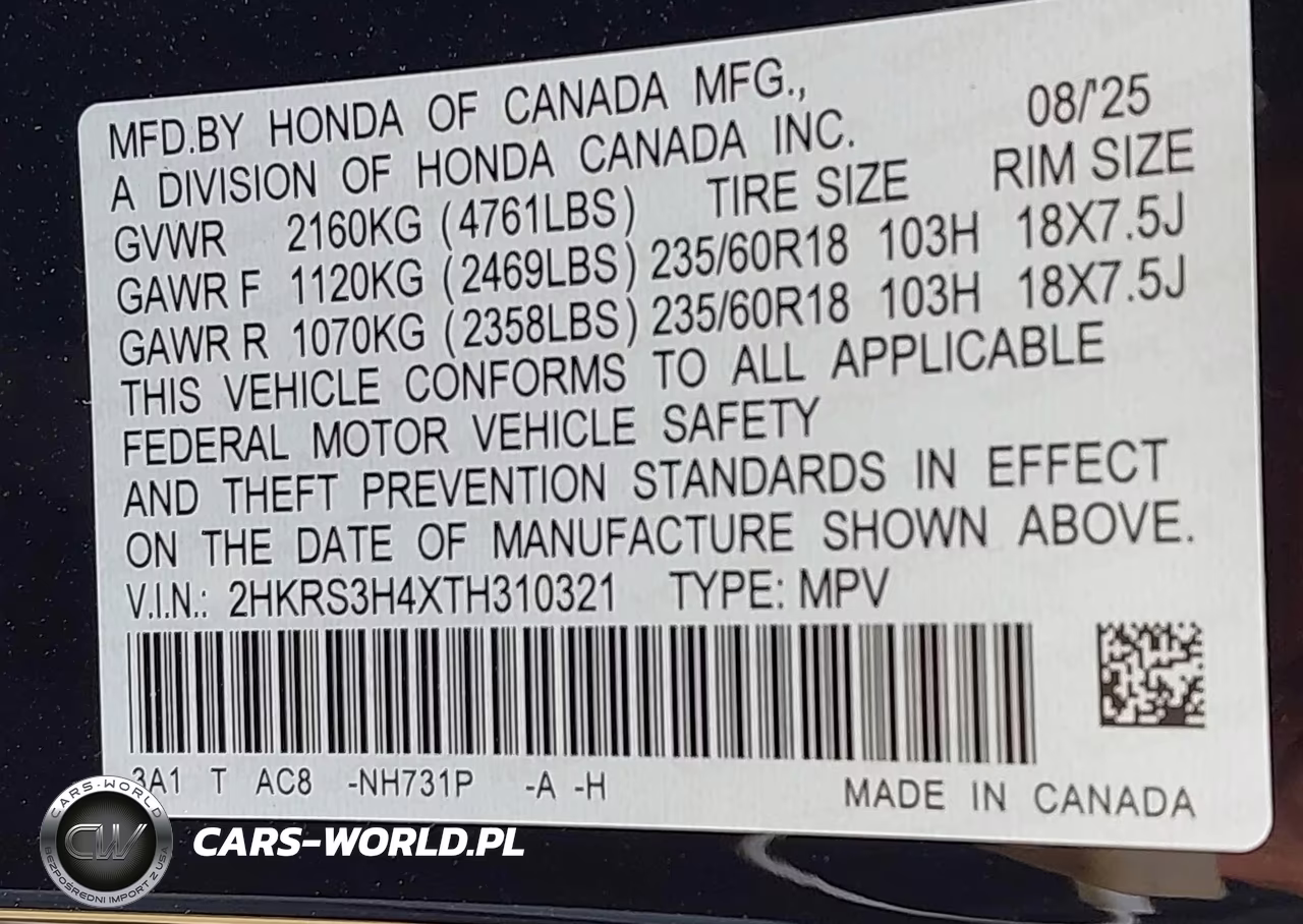 2026 Honda Cr-V Ex 2Wd VIN:2HKRS3H4XTH310321 - 9