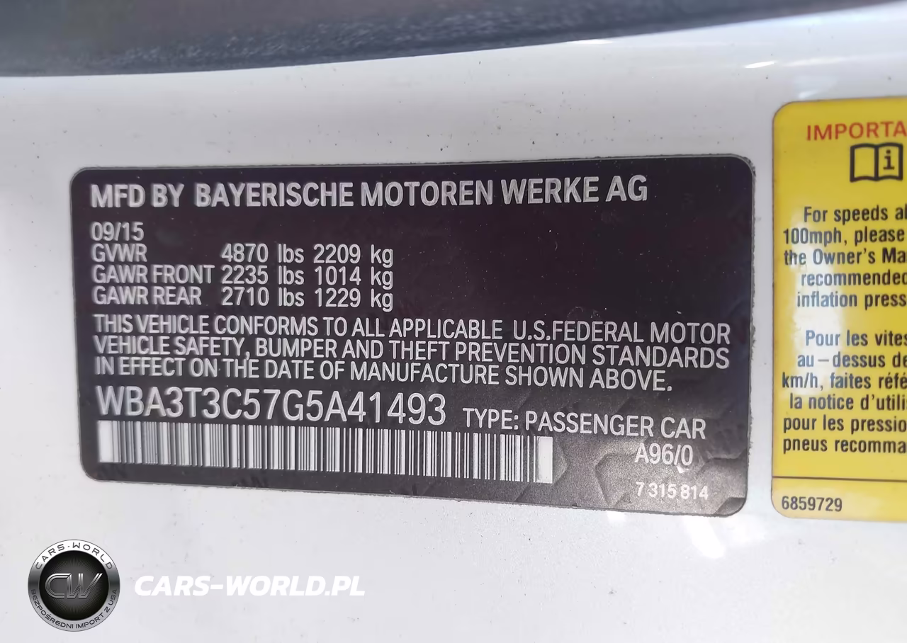 2016 BMW 435I VIN:WBA3T3C57G5A41493 - 9