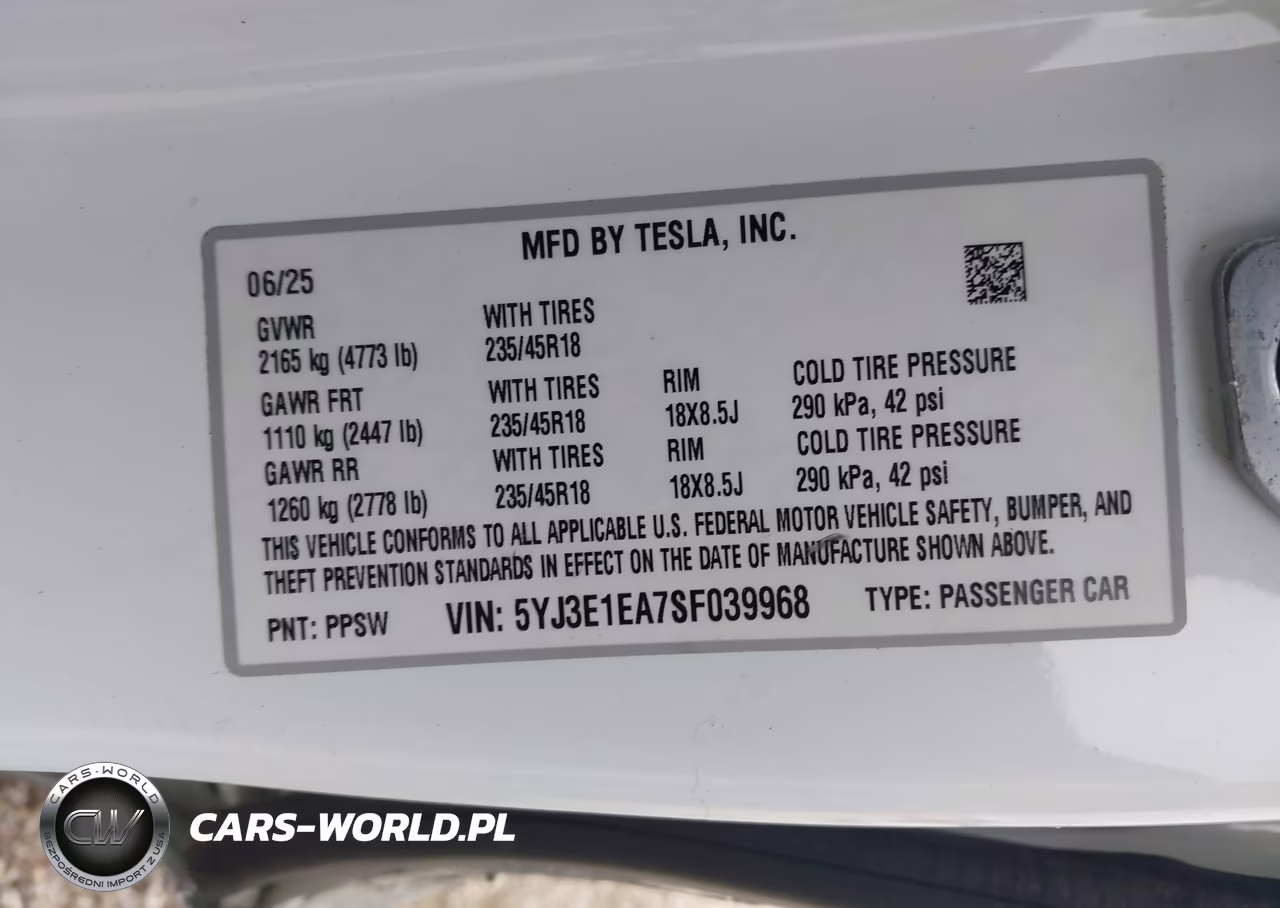 2025 Tesla Model 3 Long Range Rear-Wheel Drive-Standard Rear-Wheel Drive VIN:5YJ3E1EA7SF039968 - 9