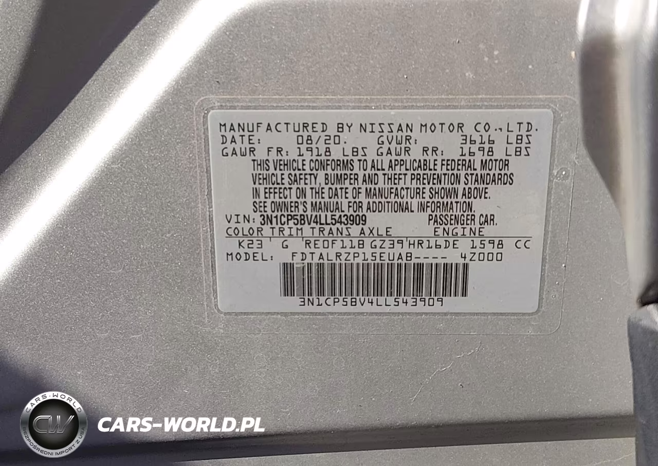 2020 Nissan Kicks S Xtronic Cvt VIN:3N1CP5BV4LL543909 - 9