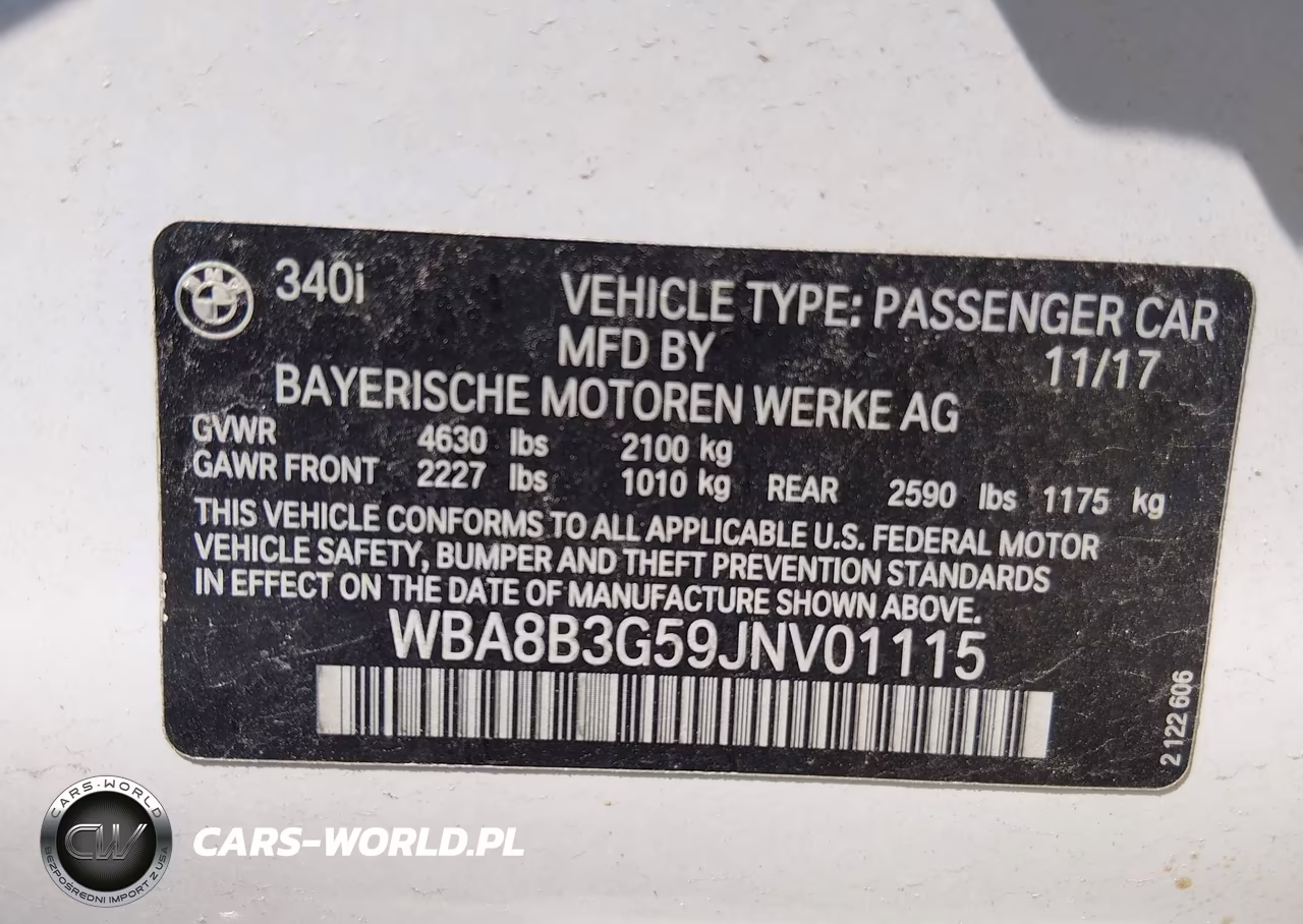 2018 BMW 340I VIN:WBA8B3G59JNV01115 - 9