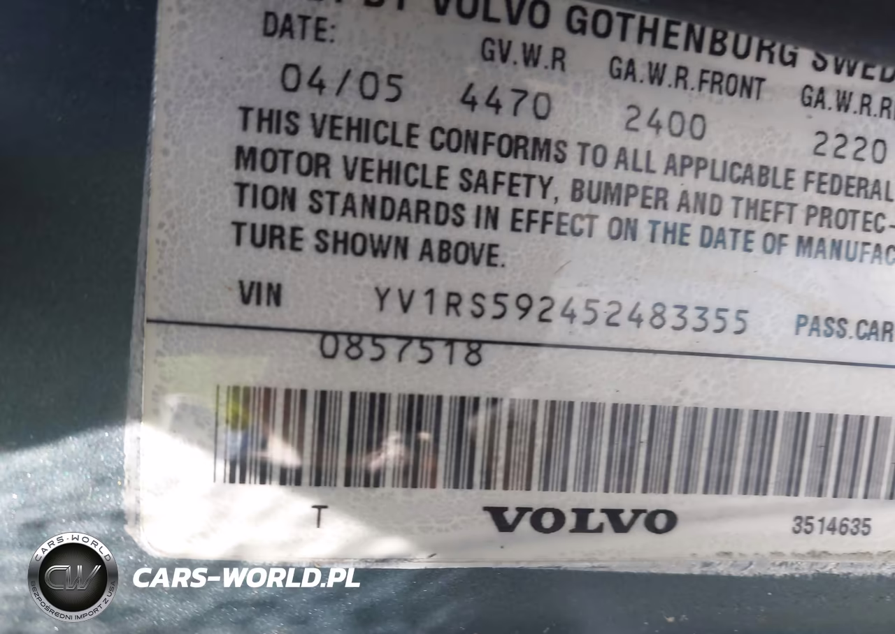 2005 Volvo S60 2.5T A-2.5T A Sr W-Premium Package VIN:YV1RS592452483355 - 9