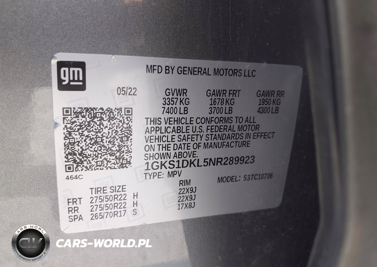 2022 GMC Yukon 2Wd Denali VIN:1GKS1DKL5NR289923 - 9