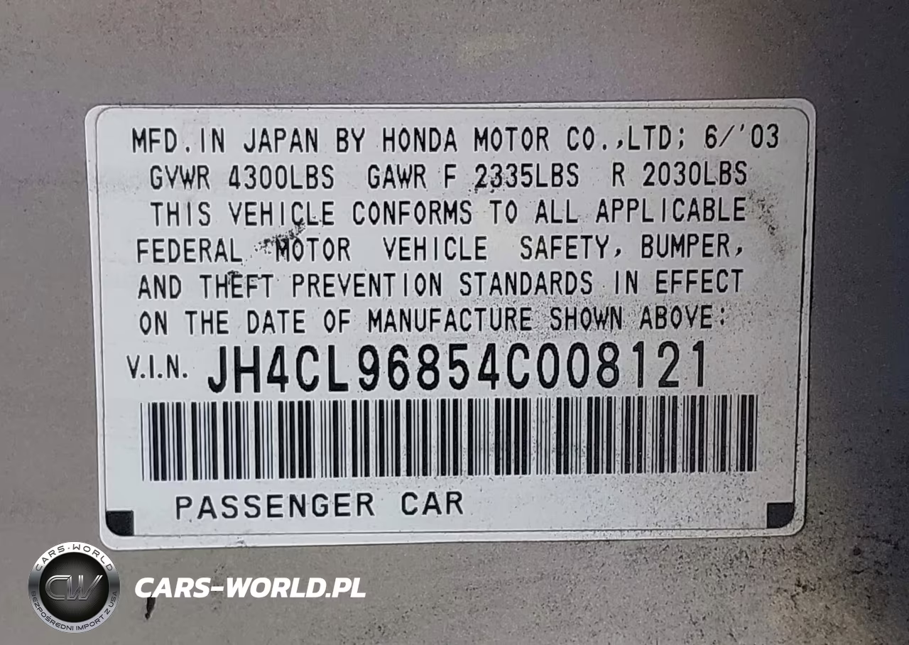 2004 Acura Tsx VIN:JH4CL96854C008121 - 9
