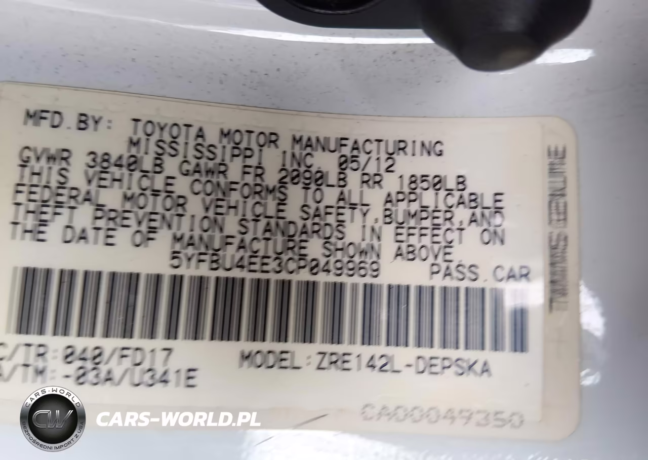 2012 Toyota Corolla S VIN:5YFBU4EE3CP049969 - 9