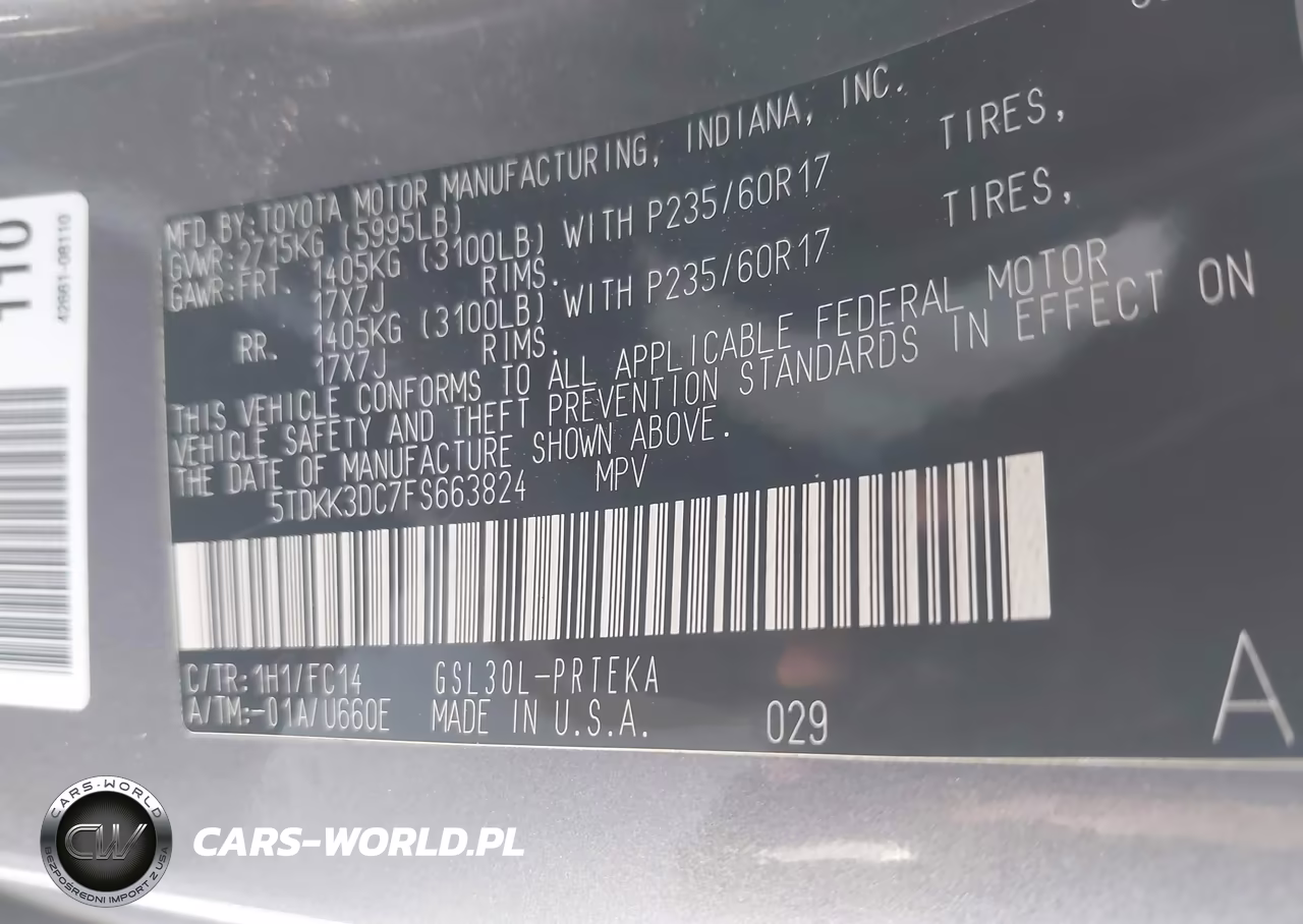 2015 Toyota Sienna Le 8 Passenger VIN:5TDKK3DC7FS663824 - 9