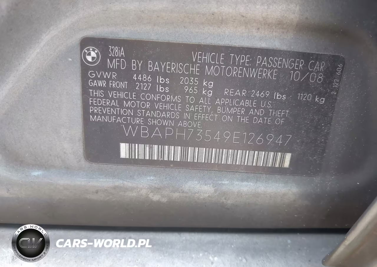 2009 BMW 328I VIN:WBAPH73549E126947 - 9