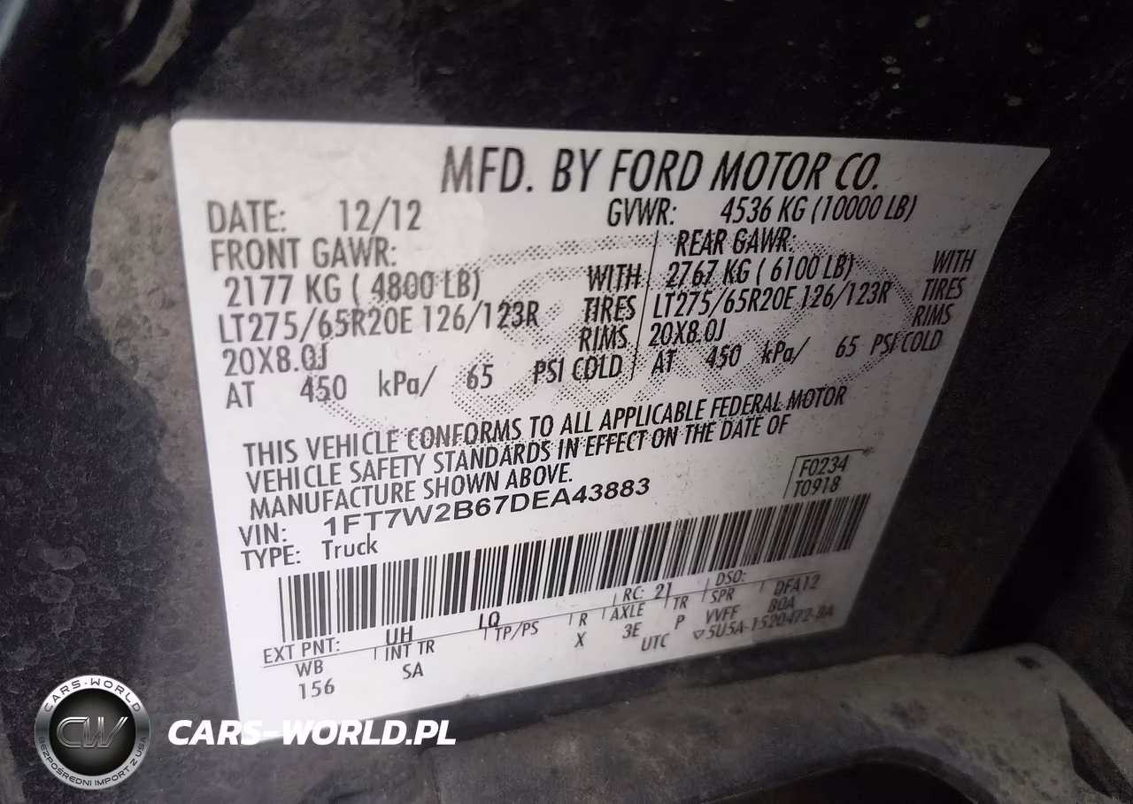 2013 Ford F-250 Lariat VIN:1FT7W2B67DEA43883 - 9