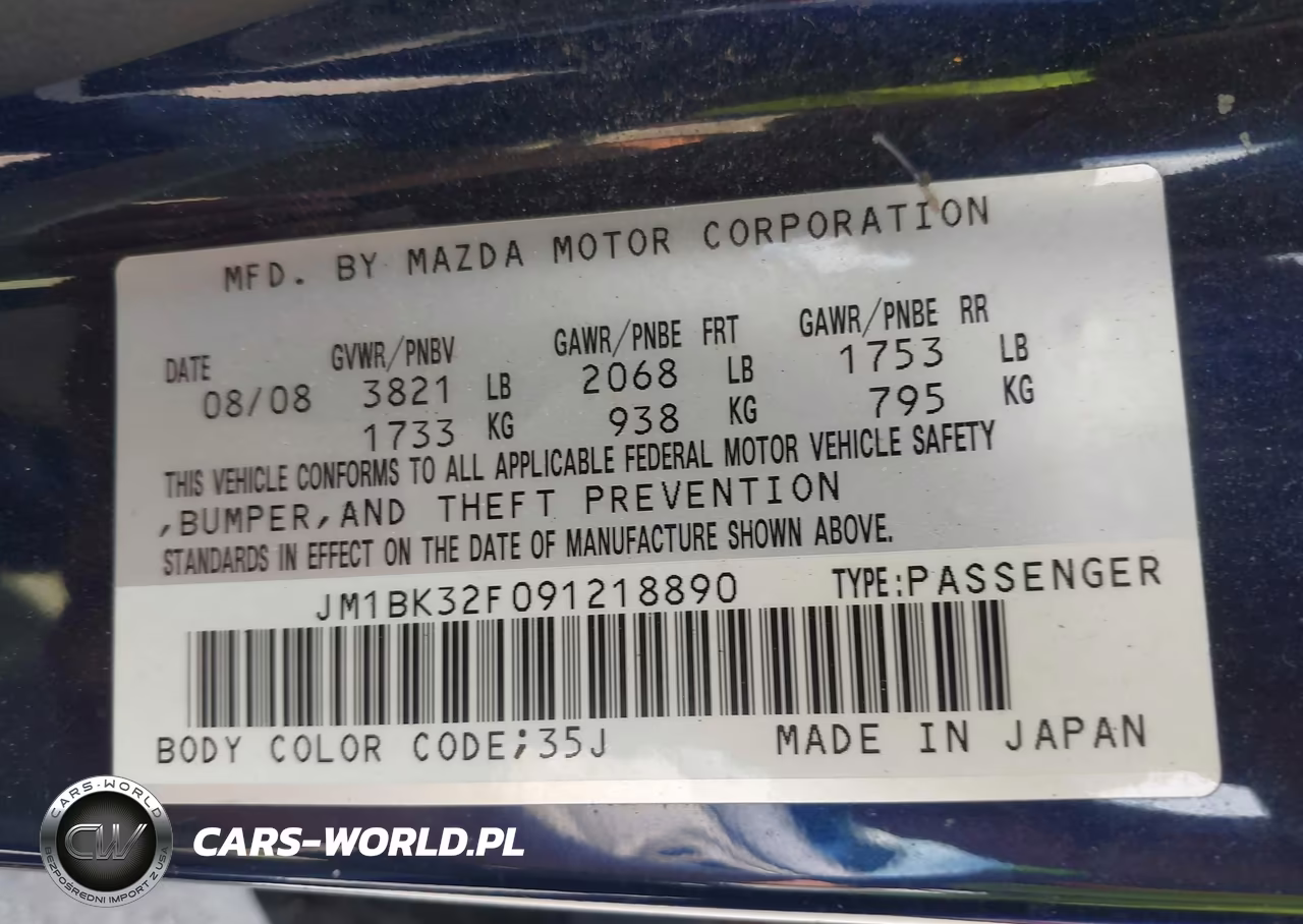 2009 Mazda Mazda3 I VIN:JM1BK32F091218890 - 9