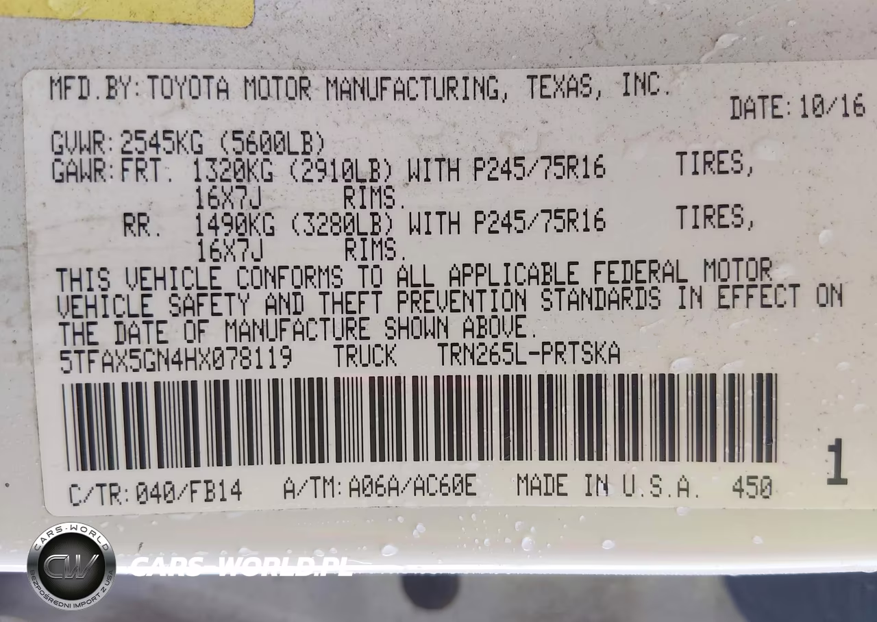 2017 Toyota Tacoma Sr VIN:5TFAX5GN4HX078119 - 9
