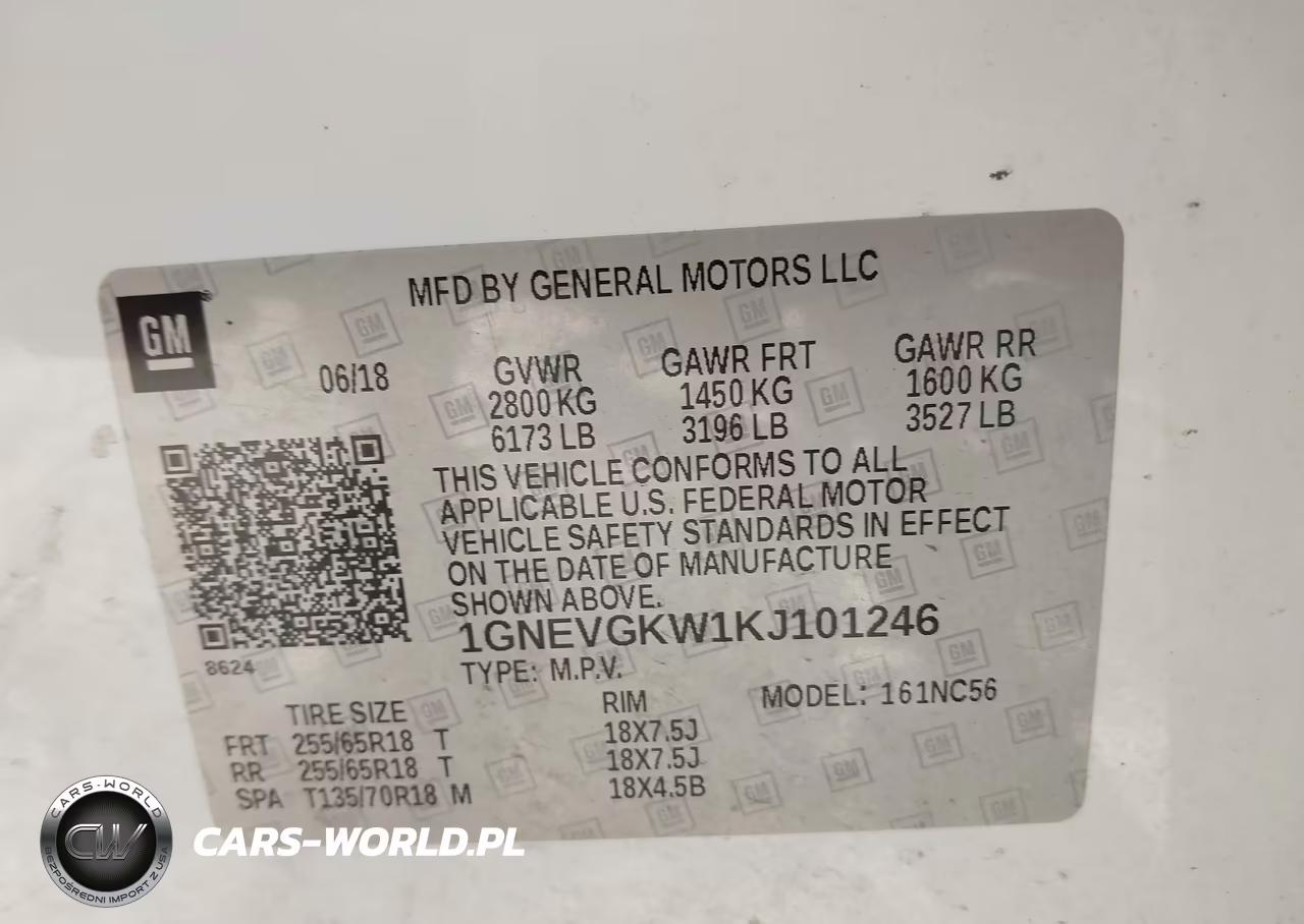 2019 Chevrolet Traverse 1Lt VIN:1GNEVGKW1KJ101246 - 9