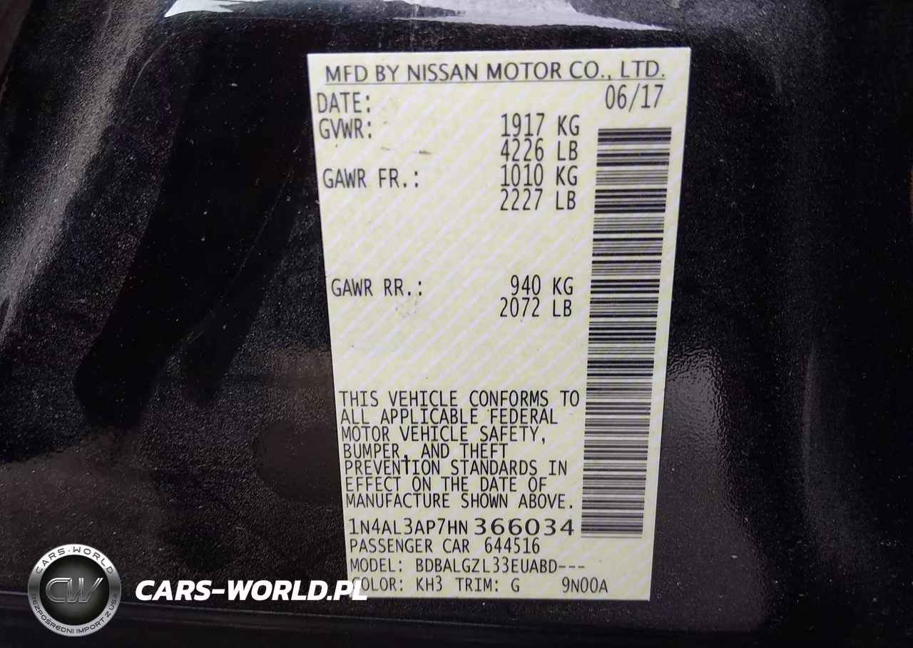 2017 Nissan Altima 2.5 S VIN:1N4AL3AP7HN366034 - 9