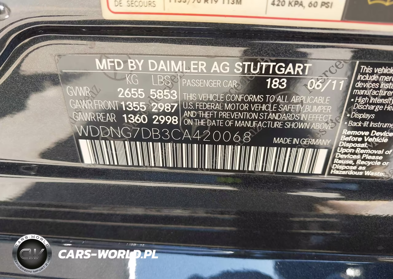 2012 Mercedes-Benz S 550 VIN:WDDNG7DB3CA420068 - 9