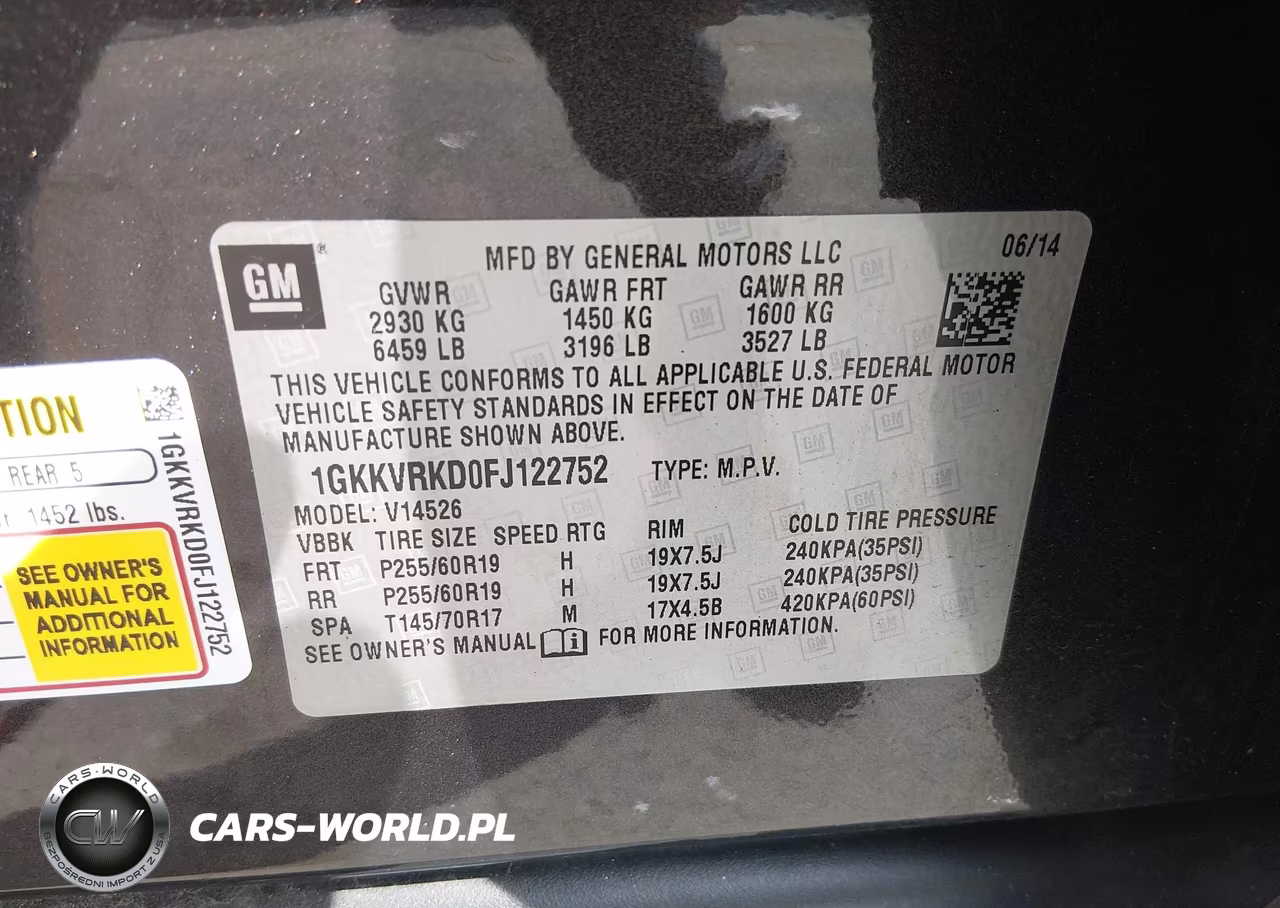 2015 GMC Acadia Slt VIN:1GKKVRKD0FJ122752 - 9