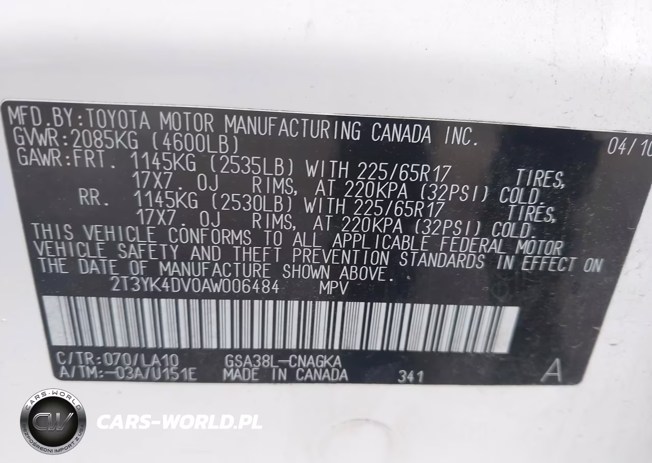2010 Toyota Rav4 Limited V6 VIN:2T3YK4DV0AW006484 - 9