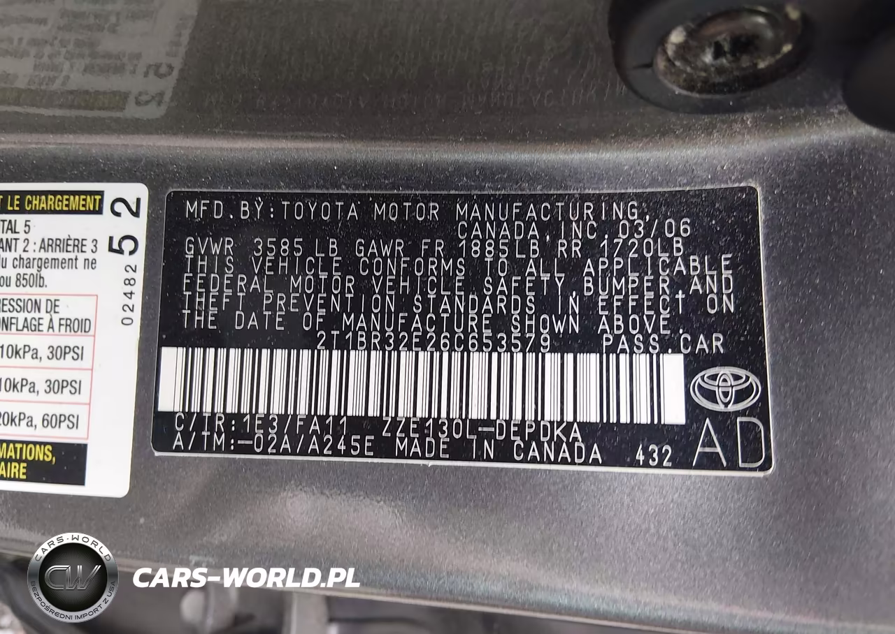 2006 Toyota Corolla Ce VIN:2T1BR32E26C653579 - 9