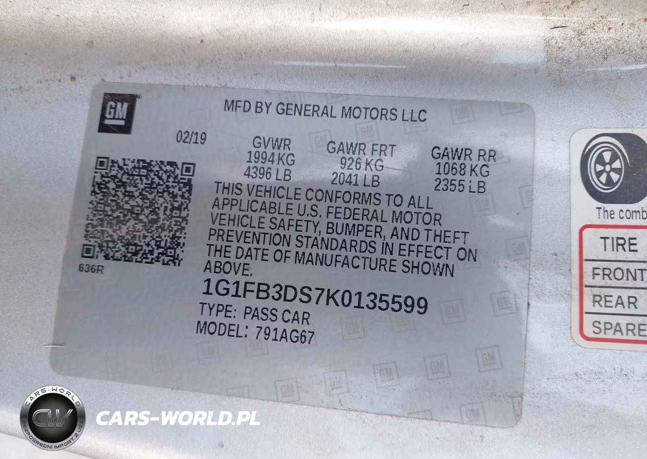 2019 Chevrolet Camaro 1Lt VIN:1G1FB3DS7K0135599 - 9