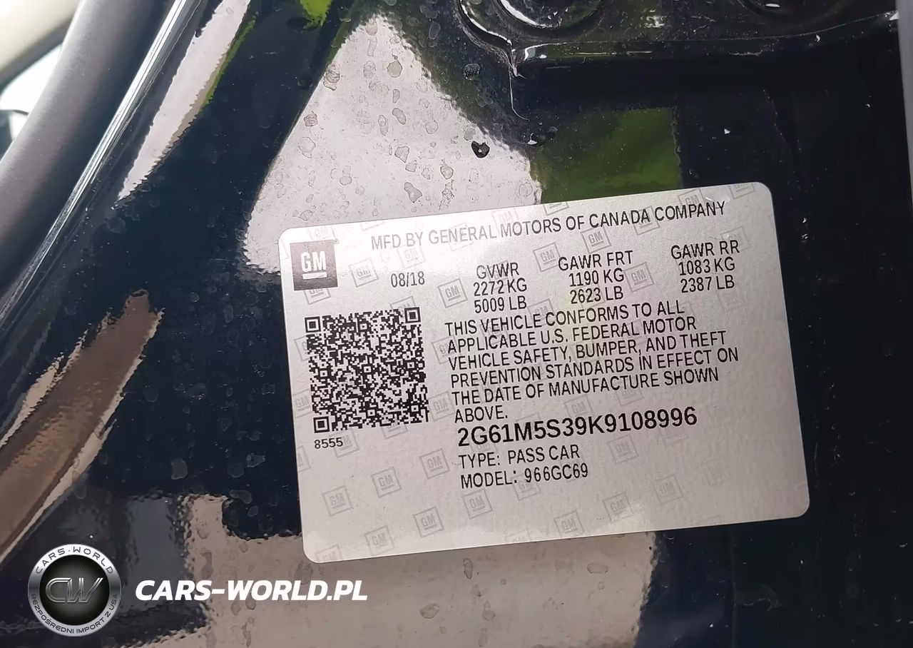 2019 Cadillac Xts Luxury VIN:2G61M5S39K9108996 - 9