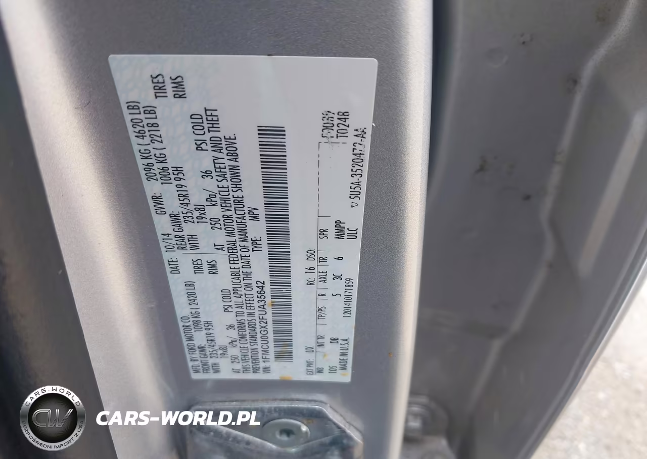 2015 Ford Escape Se VIN:1FMCU0GX2FUA35642 - 9