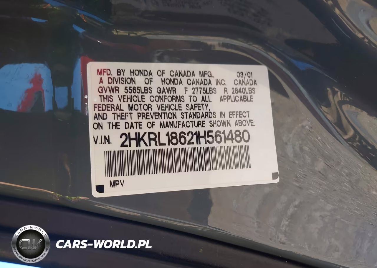 2001 Honda Odyssey Ex VIN:2HKRL18621H561480 - 9