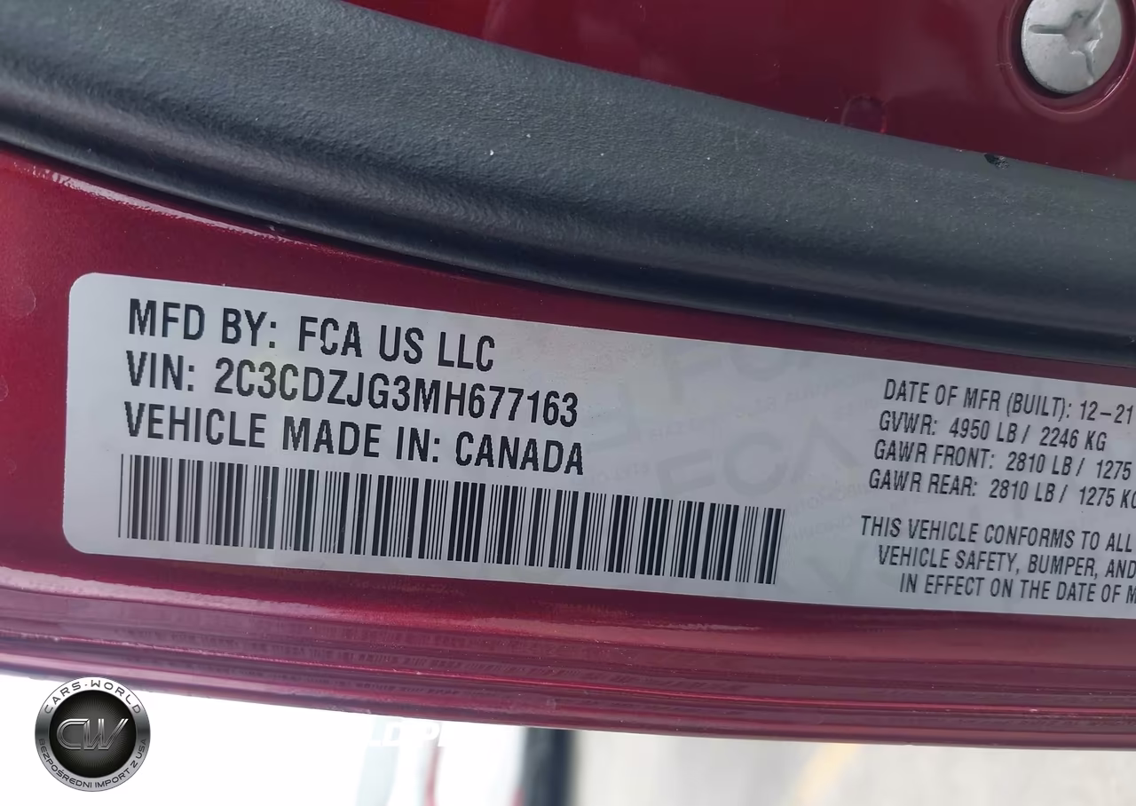 2021 Dodge Challenger Gt VIN:2C3CDZJG3MH677163 - 9