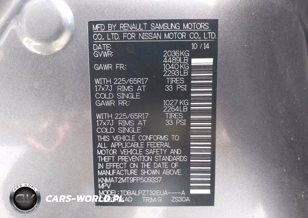 2015 Nissan Rogue S-Sl-Sv VIN:KNMAT2MT9FP509337 - 9