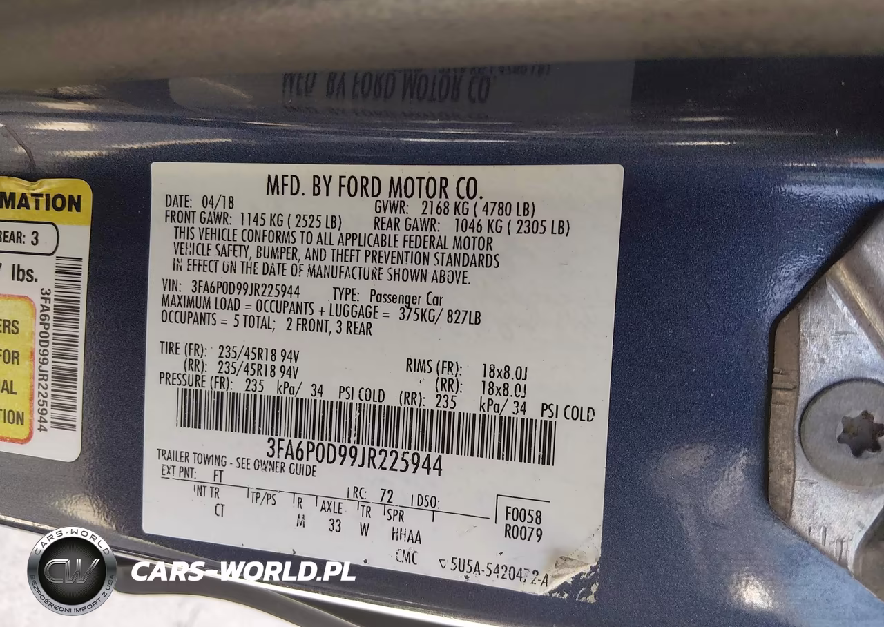2018 Ford Fusion Titanium VIN:3FA6P0D99JR225944 - 9