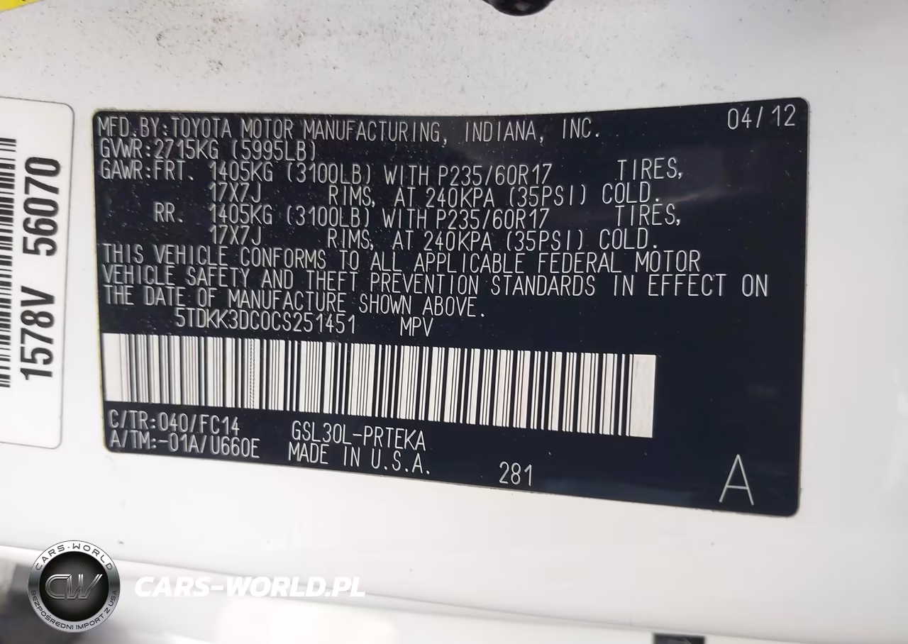 2012 Toyota Sienna Le V6 8 Passenger VIN:5TDKK3DC0CS251451 - 9