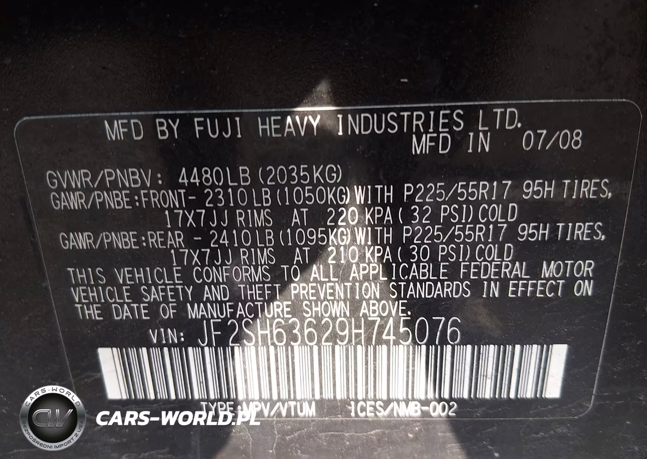 2009 Subaru Forester 2.5X VIN:JF2SH63629H745076 - 9