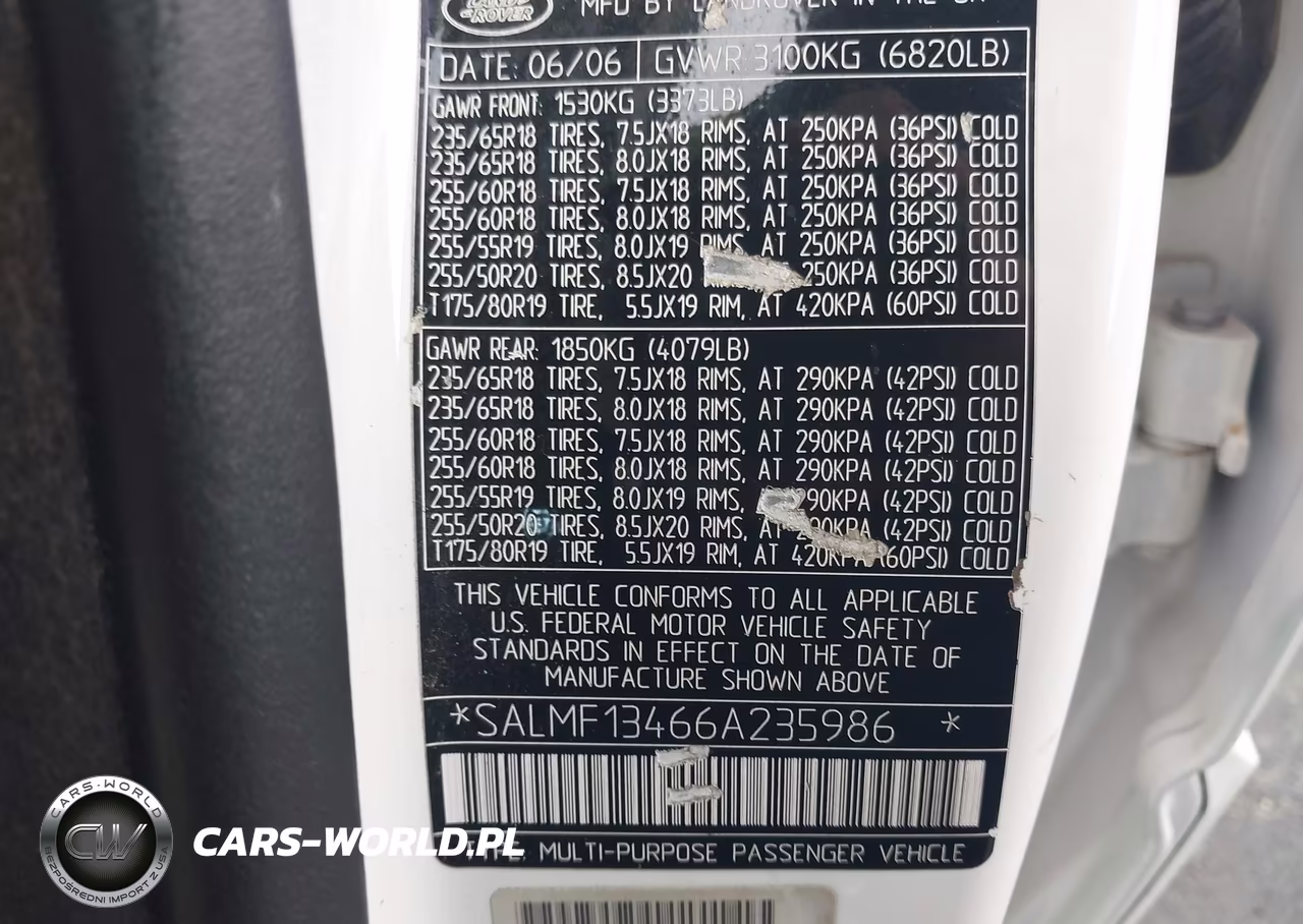 2006 Land Rover Range Rover Supercharged VIN:SALMF13466A235986 - 9