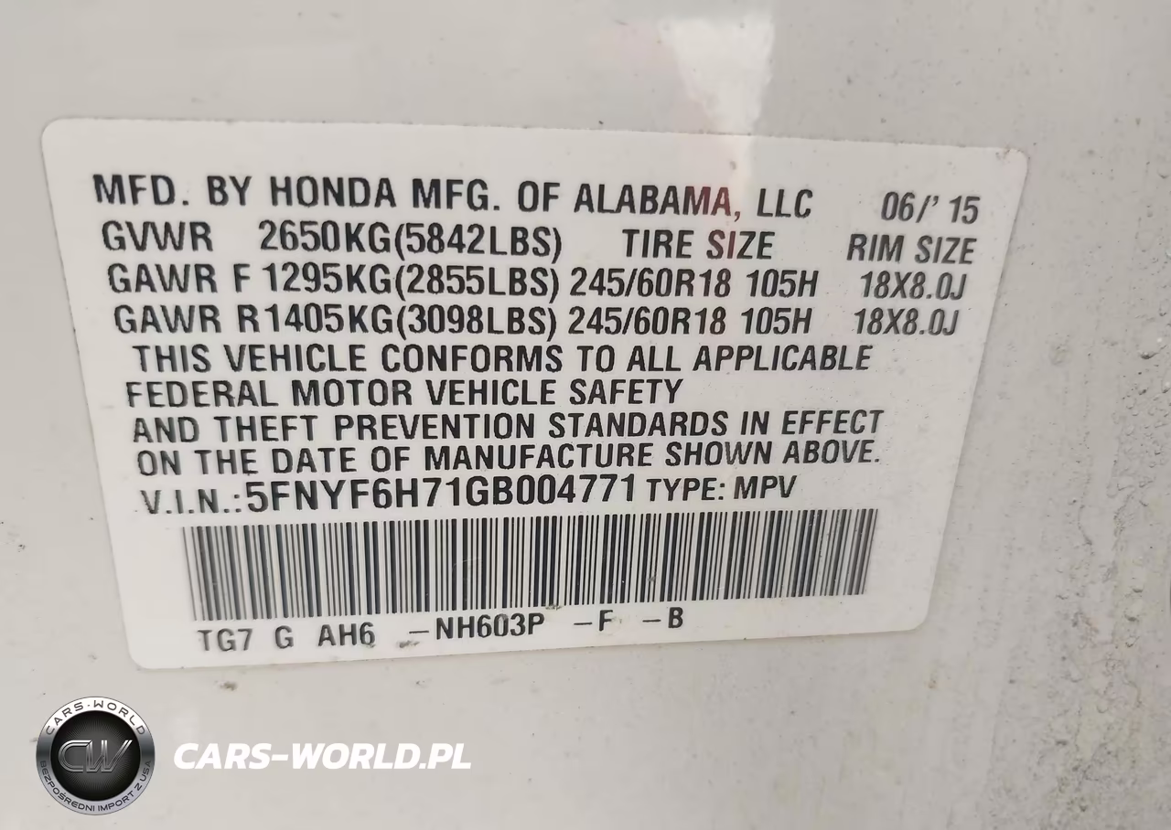 2016 Honda Pilot Ex-L VIN:5FNYF6H71GB004771 - 9