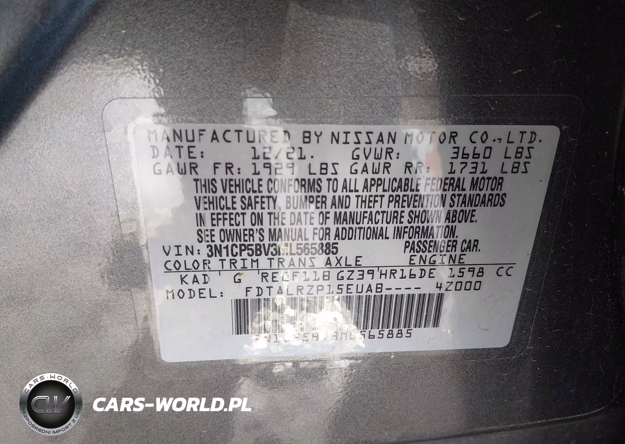 2021 Nissan Kicks S Xtronic Cvt VIN:3N1CP5BV3ML565885 - 9