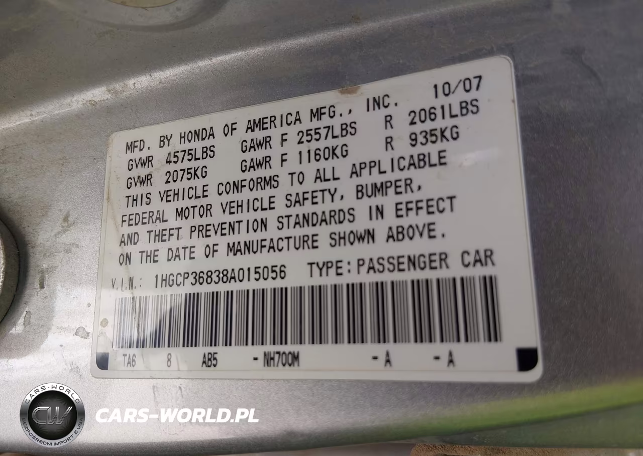 2008 Honda Accord 3.5 Ex-L VIN:1HGCP36838A015056 - 9