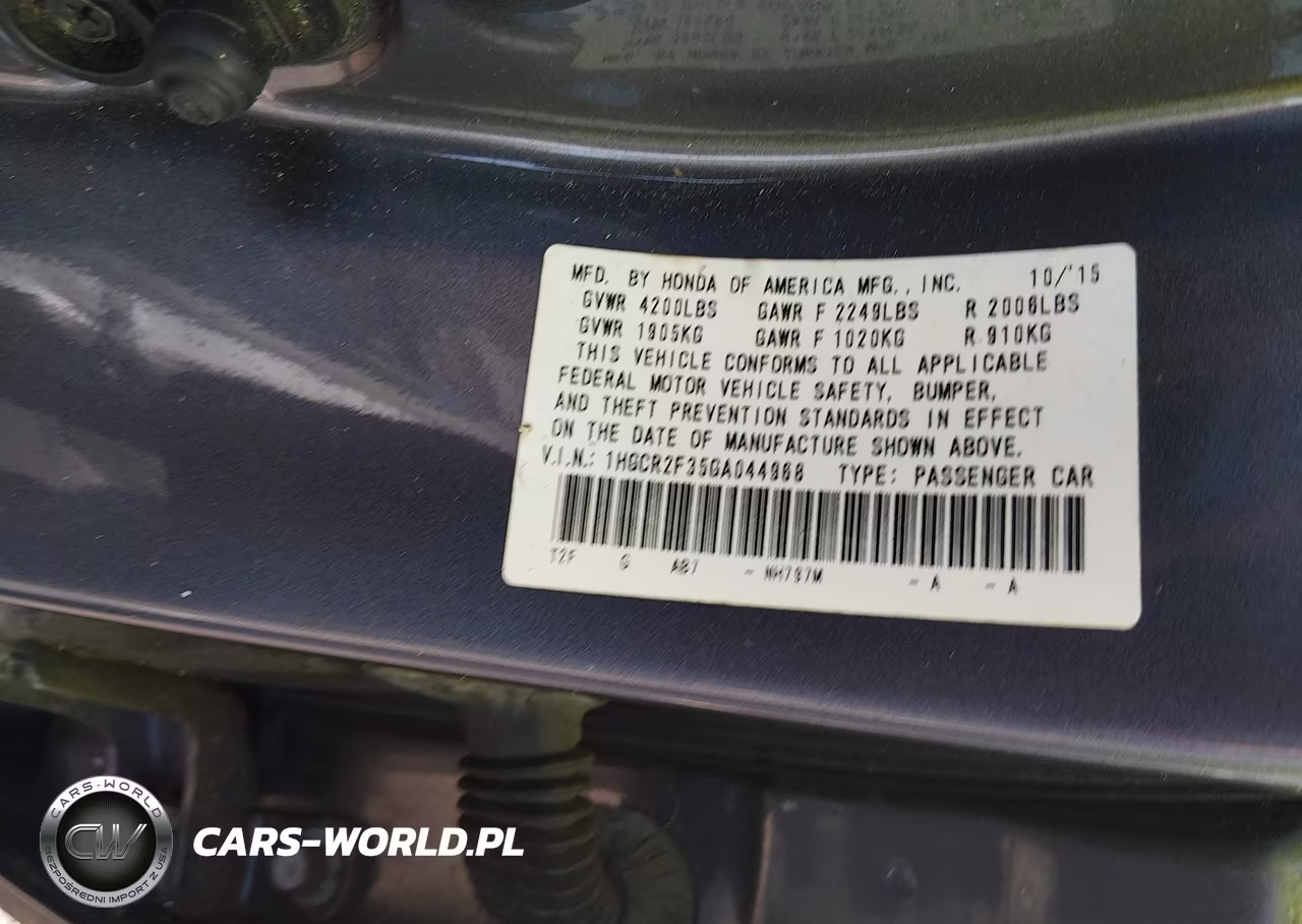 2016 Honda Accord Lx VIN:1HGCR2F35GA044968 - 9