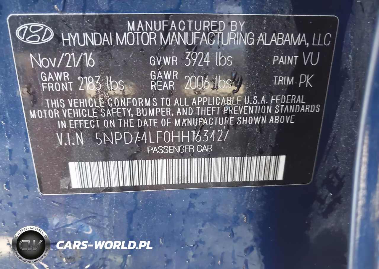 2017 Hyundai Elantra Se VIN:5NPD74LF0HH163427 - 9