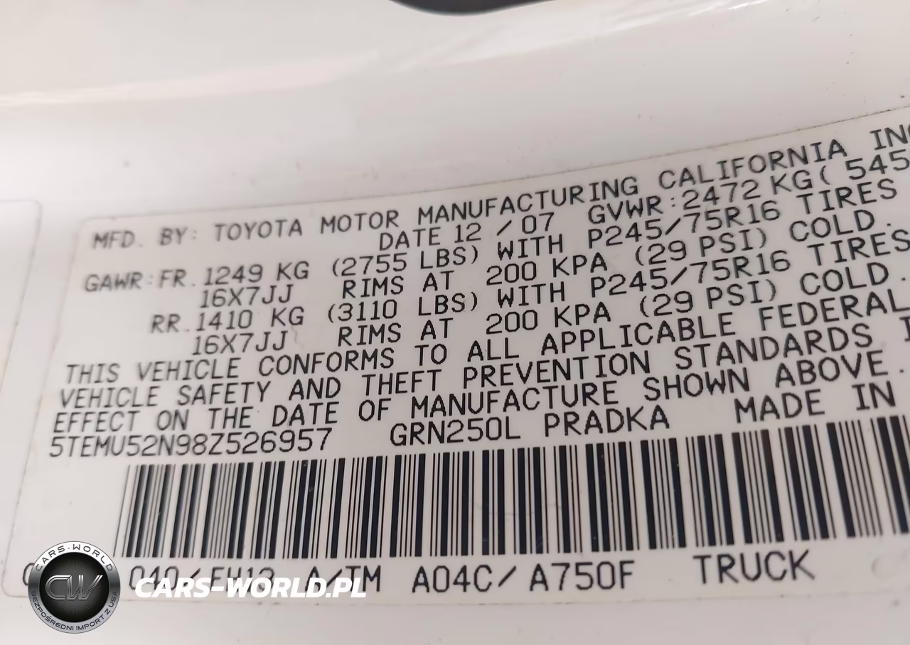 TOYOTA TACOMA VIN:5TEMU52N98Z526957 - 9