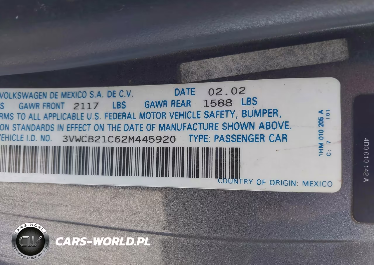 2002 Volkswagen New Beetle Gls VIN:3VWCB21C62M445920 - 9