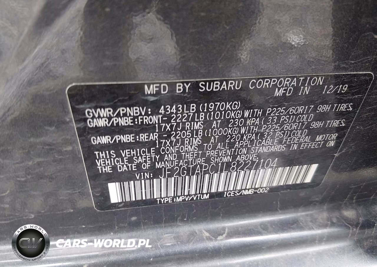 2020 Subaru Crosstrek Premium VIN:JF2GTAPC1L8227104 - 9