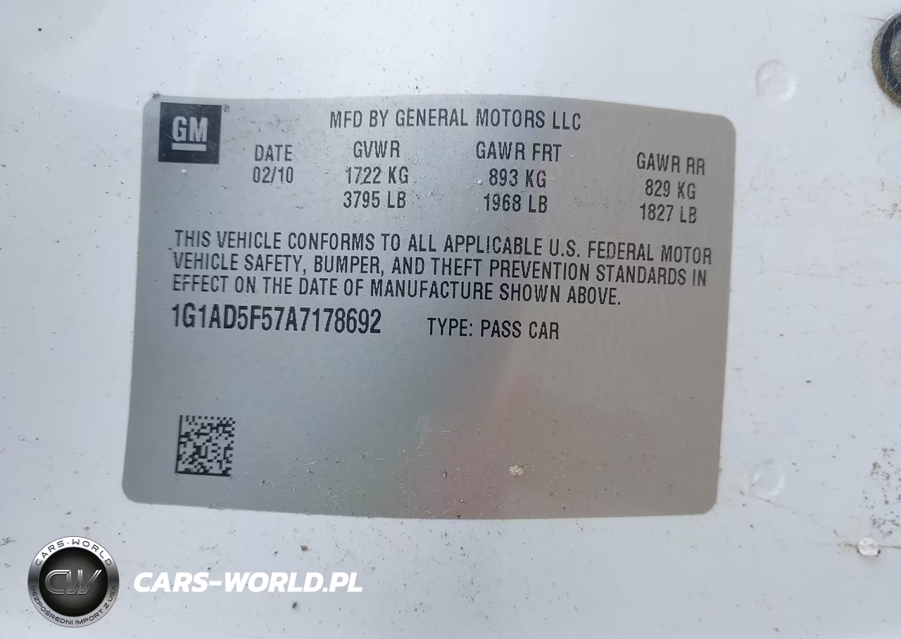 2010 Chevrolet Cobalt Lt VIN:1G1AD5F57A7178692 - 9