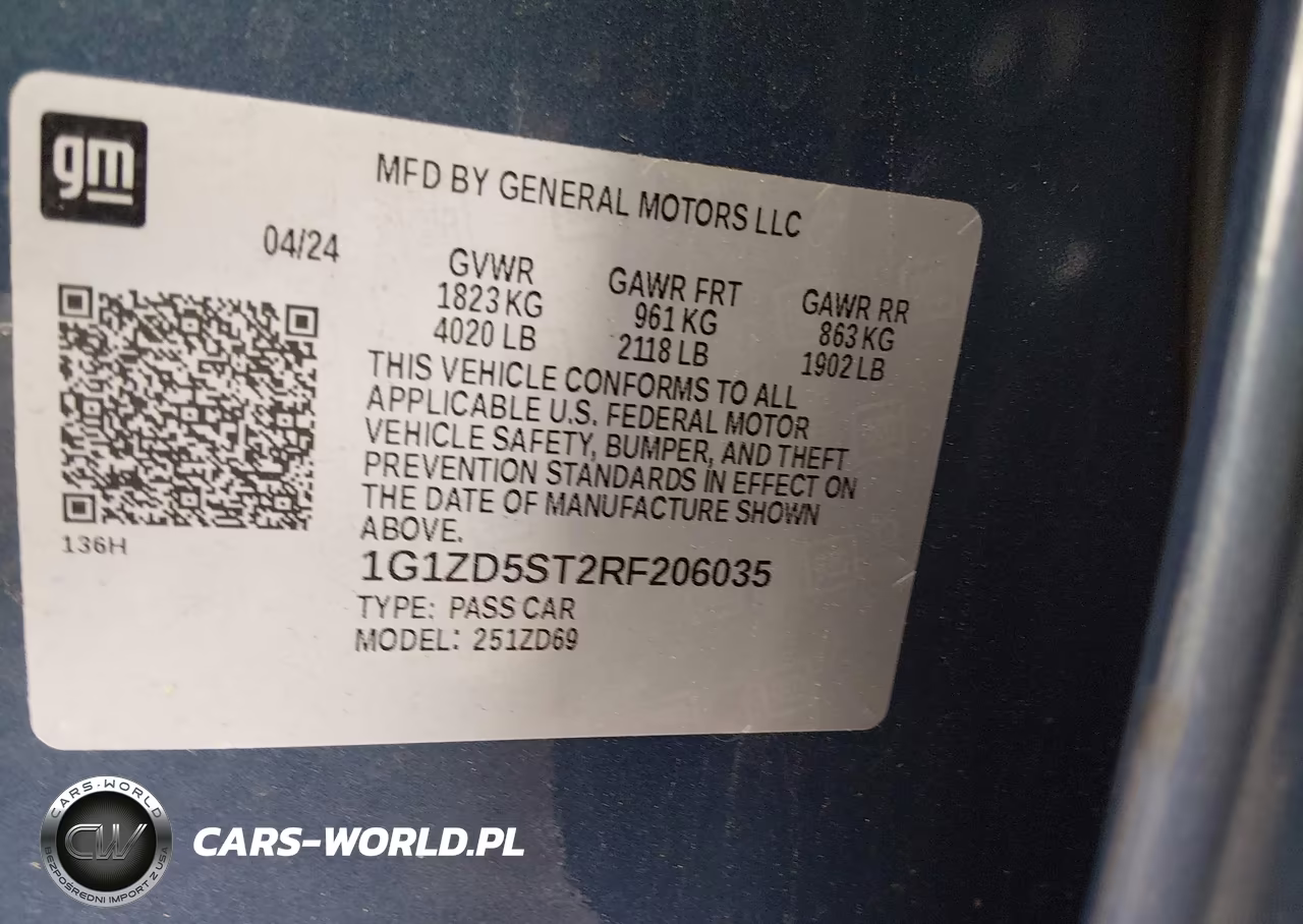 2024 Chevrolet Malibu Fwd 1Lt VIN:1G1ZD5ST2RF206035 - 9