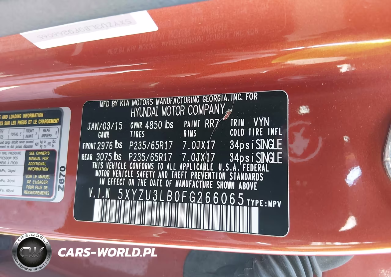 2015 Hyundai Santa Fe Sport 2.4L VIN:5XYZU3LB0FG266065 - 9
