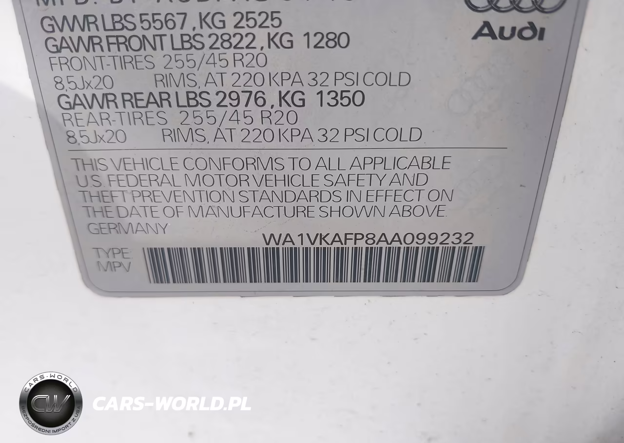 2010 Audi Q5 3.2 Premium VIN:WA1VKAFP8AA099232 - 9
