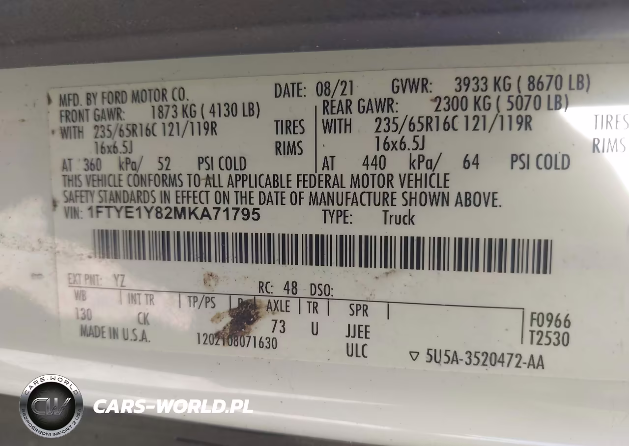 2021 Ford Transit-150 VIN:1FTYE1Y82MKA71795 - 9