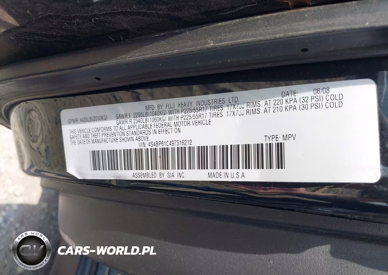 2009 Subaru Outback 2.5I VIN:4S4BP61C497316212 - 9