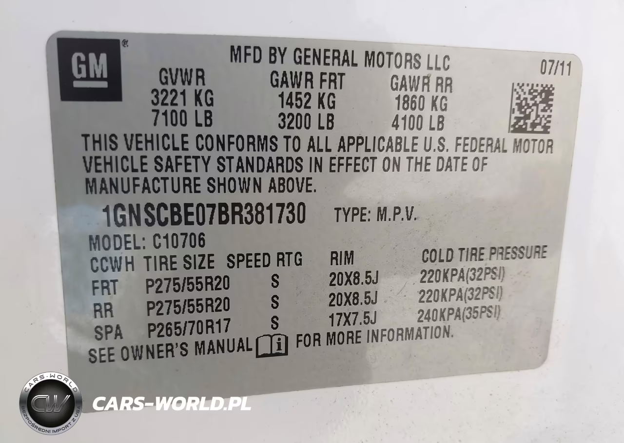 2011 Chevrolet Tahoe Lt VIN:1GNSCBE07BR381730 - 9