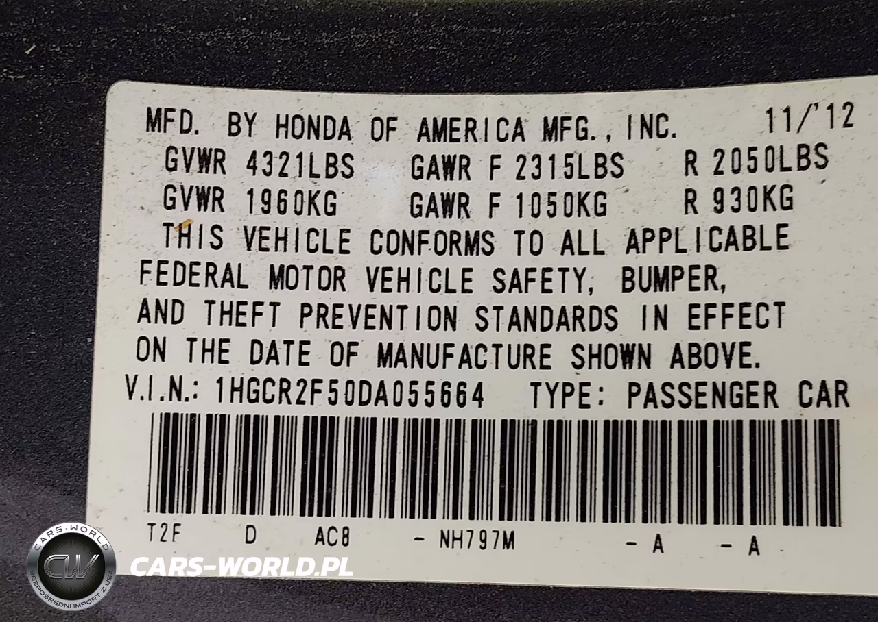 2013 Honda Accord Sport VIN:1HGCR2F50DA055664 - 9