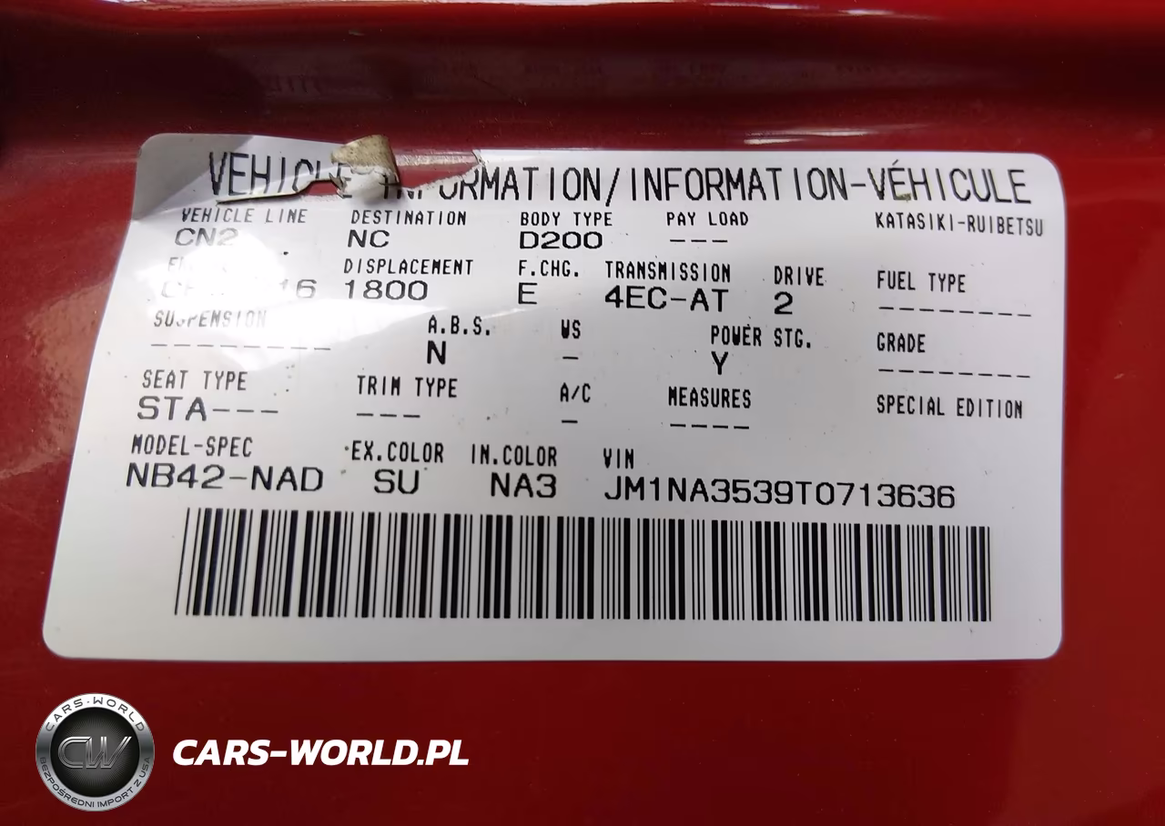 1996 Mazda Mx-5 Miata VIN:JM1NA3539T0713636 - 9