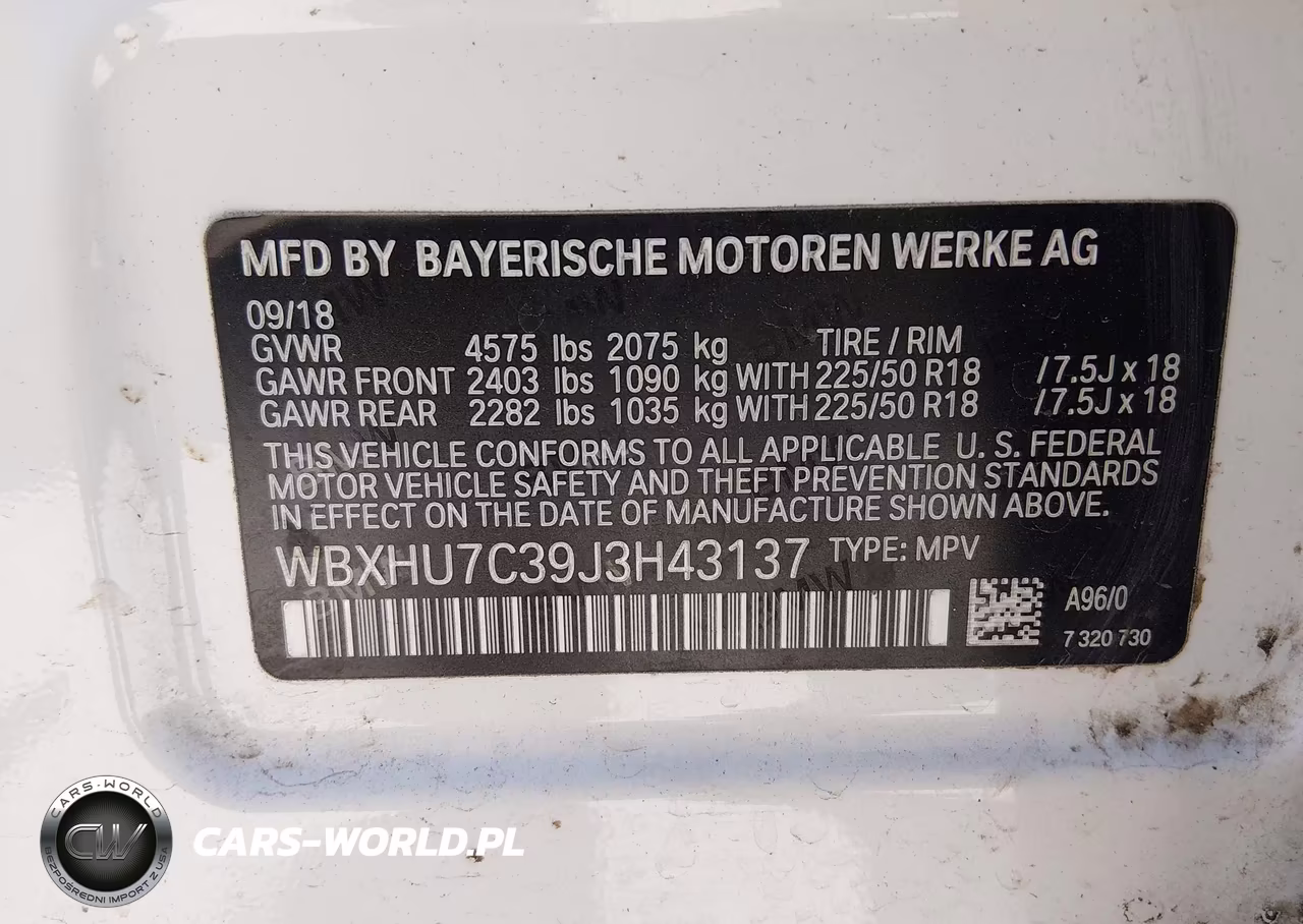 2018 BMW X1 Sdrive28I VIN:WBXHU7C39J3H43137 - 9