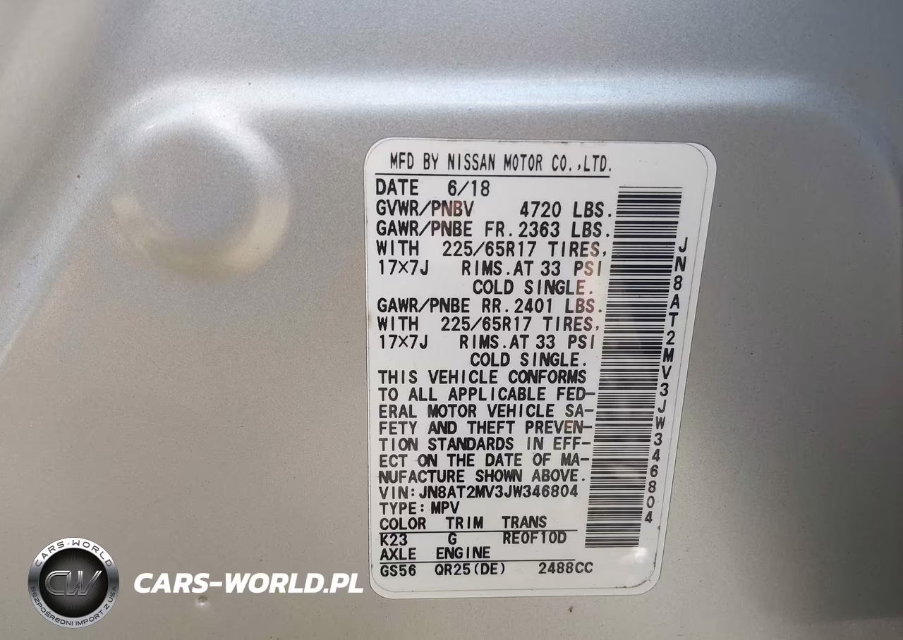 2018 Nissan Rogue Sv VIN:JN8AT2MV3JW346804 - 9