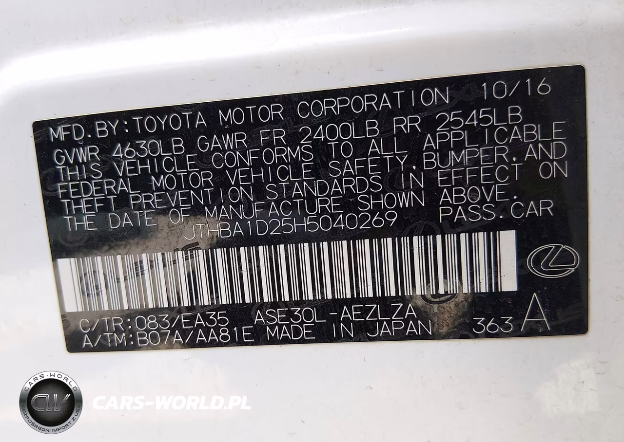 2017 Lexus Is 200T VIN:JTHBA1D25H5040269 - 9